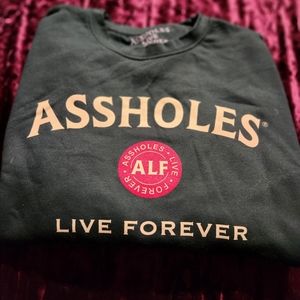 NEVER WORN Assholes Live Forever "Irish" Sweater with Pocket